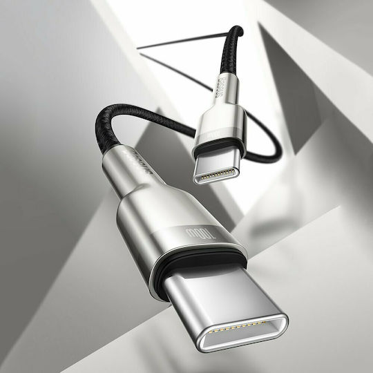 Baseus Cafule Metal Braided USB 2.0 Cable USB-C Male - USB-C 100W PD Black 1m CATJK-C01