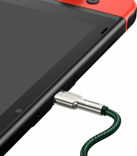 Baseus Cafule Metal Плетен USB 2.0 Кабел USB-C Мъжки - USB-C 100W PD Зелен 2m CATJK-D06