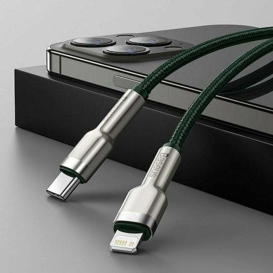 Baseus Cafule Metal Braided USB-C to Lightning Cable 20W Green 2m (CATLJK-B06)