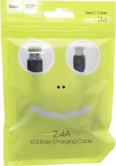 Hoco X13 Easy Charged USB 2.0 Cable USB-C male - USB-A 10W Μαύρο 1m HOC-X13c-BK