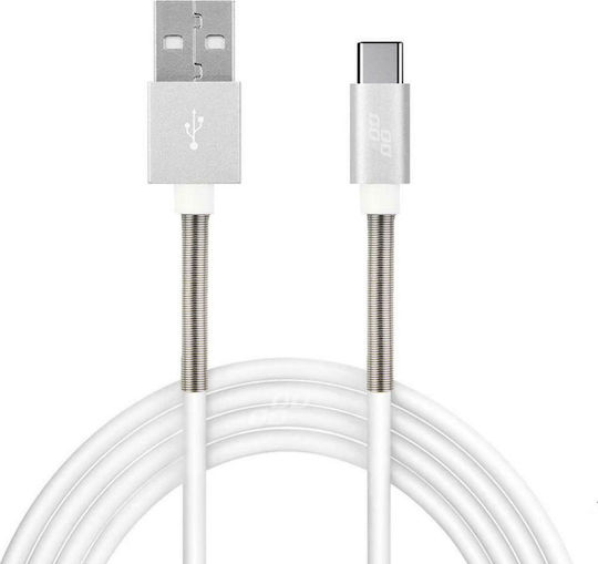 AMiO Cablu USB 2.0 USB-C Masculin - USB-A Alb 1m 01433
