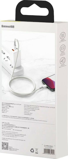 Baseus High Density Braided USB-C to Lightning Cable 20W Λευκό 1m (CATLGD-02)