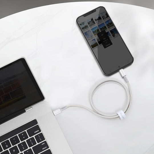 Baseus High Density Braided USB-C to Lightning Cable 20W Λευκό 1m (CATLGD-02)