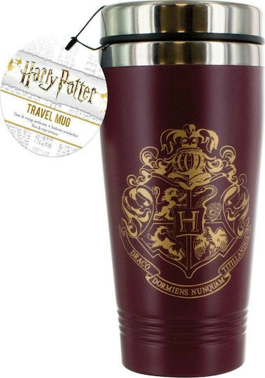 Paladone Travel Mug V2 Glass Thermos Stainless Steel 450ml Purple with Mouthpiece
