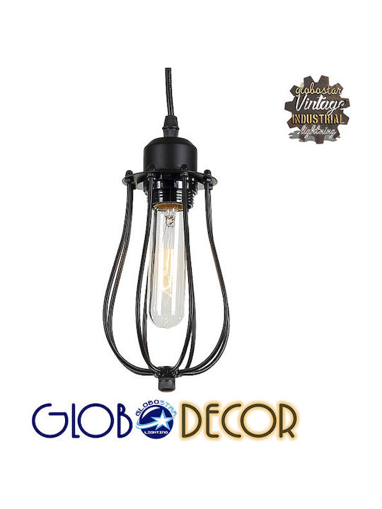 GloboStar Camber Pendant Light Black Grid with Socket E27 11cm