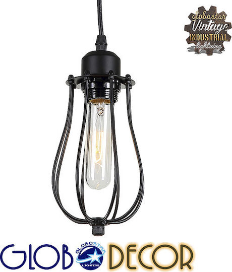 GloboStar Camber Pendant Light Black Grid with Socket E27 11cm