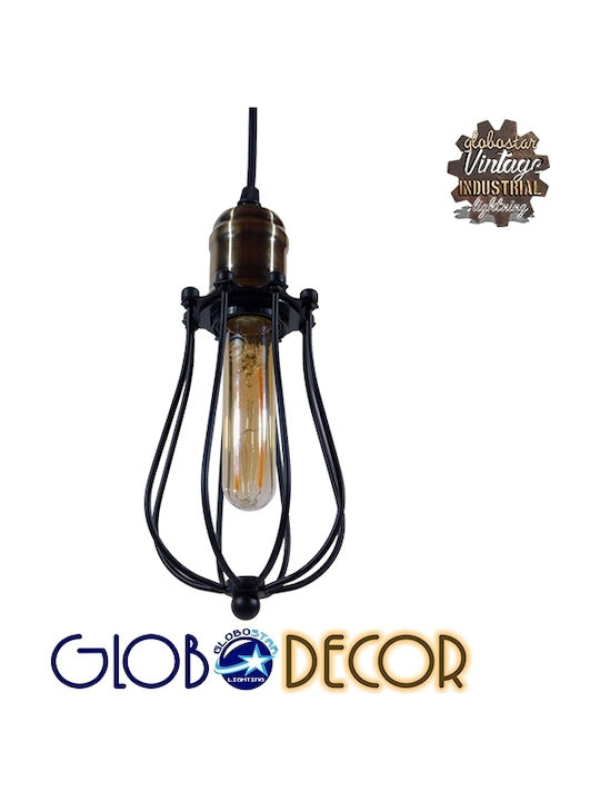 GloboStar Camber Pendant Light Black Grid with Socket E27 11cm