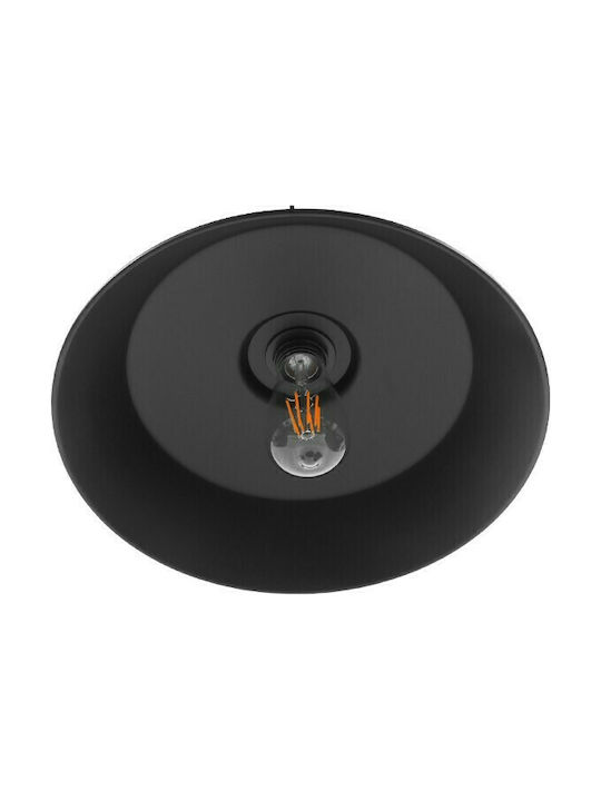 GloboStar Ray Hängelampe Schwarz Glocke mit Fassung E27 36x25cm.