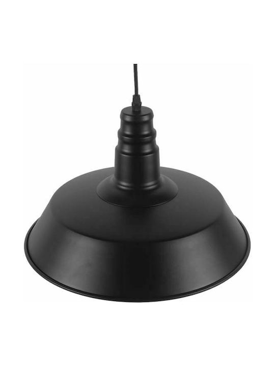 GloboStar Ray Hängelampe Schwarz Glocke mit Fassung E27 36x25cm.