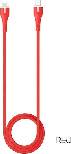 Hoco X45 Surplus PD LED / Geflochten USB-C zu Lightning Kabel 18W Rot 1m (HC-X45LR-PD)