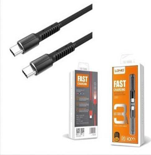 Ldnio LC91 Braided USB 2.0 Cable USB-C male - USB-C Μαύρο 1m