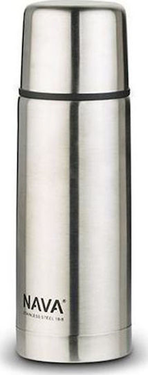 Nava Valve Lid-Cup Bottle Thermos Stainless Steel 500ml Silver with Cap-Cup