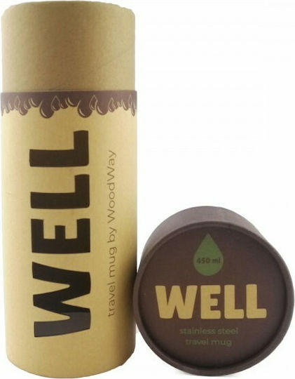 Woodway Pahar Termos Oțel inoxidabil 450ml Black Chrome