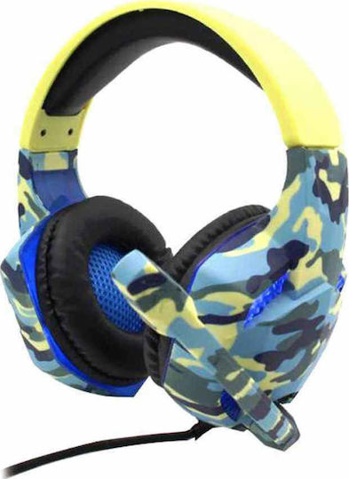 Komc G306 Over Ear Gaming Headset με σύνδεση 2x3.5mm / USB Κίτρινο