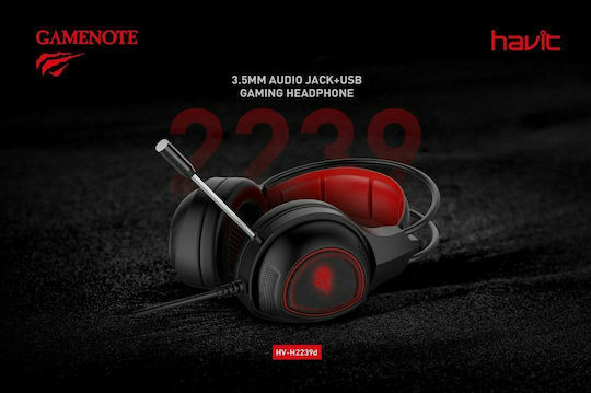 Havit H2239D Over Ear Gaming Headset με σύνδεση 3.5mm / USB