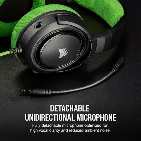 Corsair HS35 Over Ear Gaming Headset with Connection 3.5mm Green