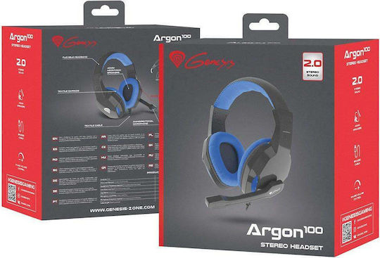 Genesis Argon 100 Over Ear Gaming Headset with Connection 3.5mm Blue