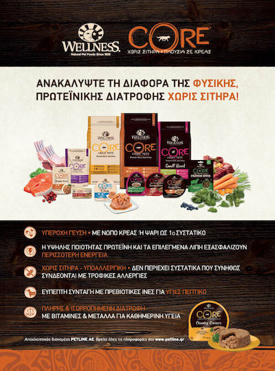 Wellness Core Grain Free Small Adult Ocean 5kg Ξηρά Τροφή χωρίς Σιτηρά για Ενήλικους Σκύλους Μικρόσωμων Φυλών με Σολομό και Τόνο