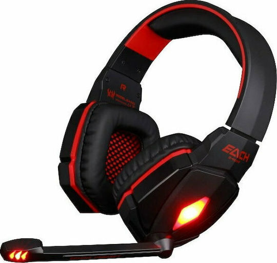 Kotion Each G4000 Over Ear Gaming Headset with Connection 3.5mm / USB Red