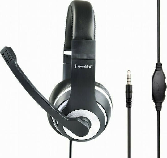 Gembird MHS-03-BK Over Ear Gaming Headset με σύνδεση 3.5mm Λευκό