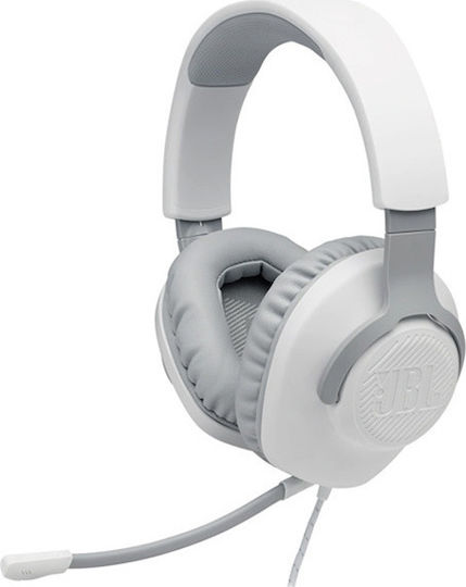 JBL Quantum 100 Over Ear Gaming Headset με σύνδεση 3.5mm Λευκό