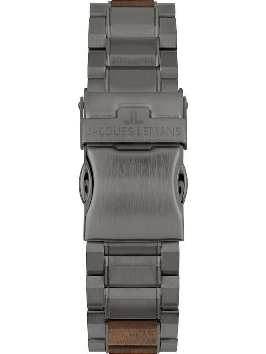 Jacques Lemans Eco Power Ρολόι Μπαταρίας με Ξύλινο Μπρασελέ Jacques Lemans Eco Power Ρολόι Μπαταρίας με Ξύλινο Μπρασελέ