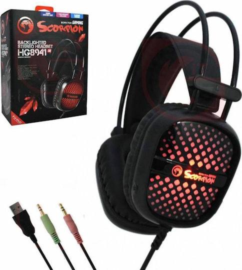 Marvo HG8941 Over Ear Gaming Headset με σύνδεση 2x3.5mm