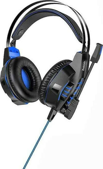 Hoco W102 Cool Tour Over Ear Gaming Headset with Connection 3.5mm / USB Blue