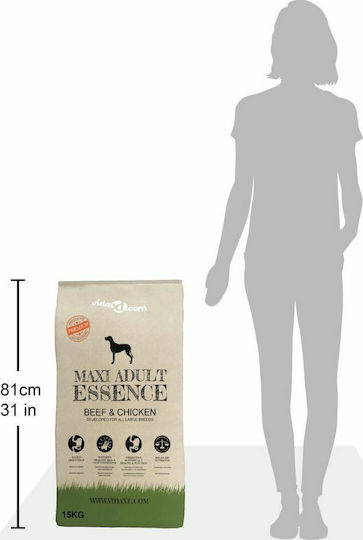 Premium Maxi Adult Essence 15kg Dry Food for Adult Large Breed Dogs with Beef and Chicken