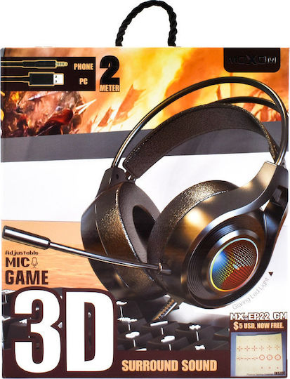 Moxom MX-EP22 Over Ear Gaming Headset with Connection 3.5mm / USB