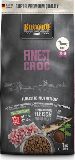 Belcando Finest Croc 1kg Dry Food Grain-Free for Adult Small & Medium Breed Dogs with Poultry and Rice