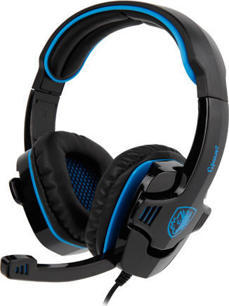 Sades SA-708GT Over Ear Gaming Headset με σύνδεση 2x3.5mm / 3.5mm Μπλε