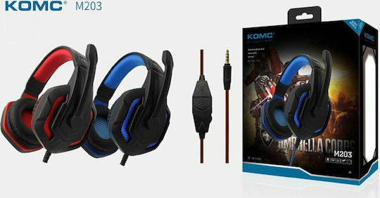 Komc M203 Over Ear Gaming Headset με σύνδεση 3.5mm Μπλε
