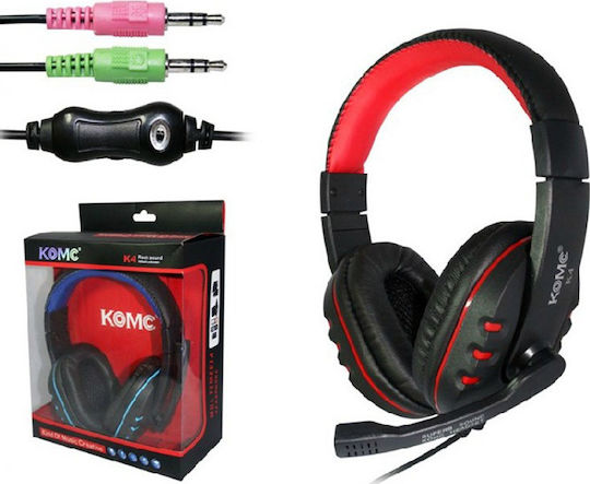 Komc K4 Über Ohr Gaming-Headset mit Verbindung 3,5mm Schwarz