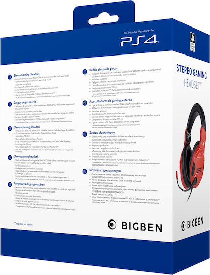 Bigben Interactive Interactive V3.0 Over Ear Gaming Headset with Connection 3.5mm Red