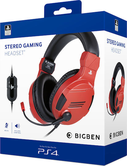 Bigben Interactive Interactive V3.0 Over Ear Gaming Headset with Connection 3.5mm Red