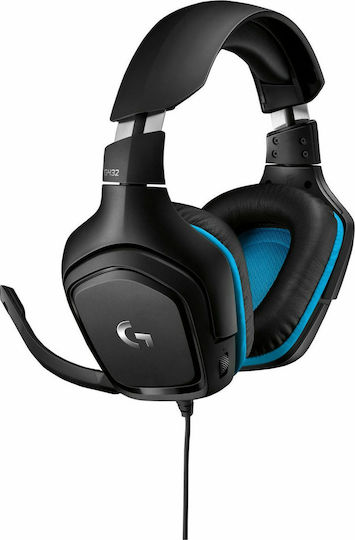 Logitech G432 7.1 Over Ear Gaming Headset with Connection 3.5mm / USB Blue