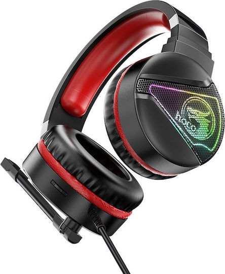 Hoco W104 Over Ear Gaming Headset με σύνδεση 3.5mm / USB Κόκκινο