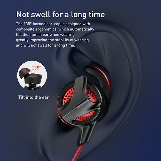 Baseus Gamo C15 In Ear Gaming Headset με σύνδεση USB Κόκκινο