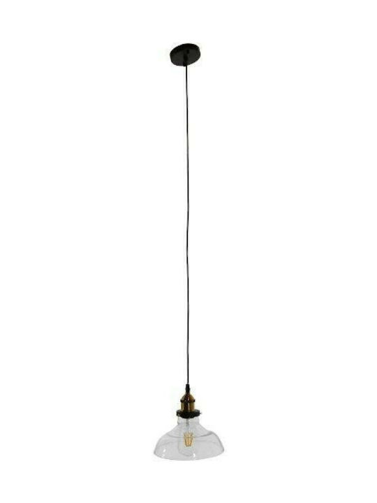 GloboStar Hatty Pendant Light Transparent Bell with Socket E27 24.5x22cm