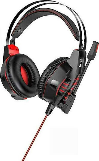 Hoco W102 Cool Tour Über Ohr Gaming-Headset mit Verbindung 3,5mm / USB Rot