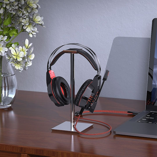 Hoco W102 Cool Tour Über Ohr Gaming-Headset mit Verbindung 3,5mm / USB Rot
