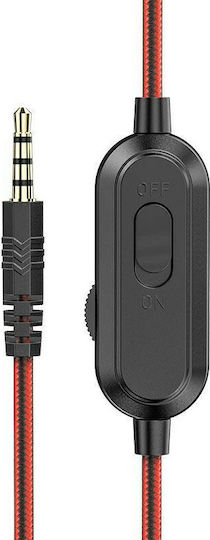 Hoco W103 Over Ear Gaming Headset με σύνδεση 3.5mm Black/Red