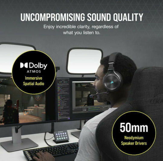 Corsair Virtuoso RGB Wireless XT Over Ear Gaming Headset με σύνδεση 3.5mm / USB