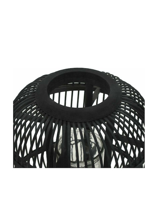 vidaXL Κηροπήγιο Ξύλινο Μαύρο 27.5x27.5x37εκ.
