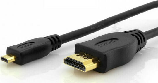 Кабел HDMI Мъжки - Микро HDMI Мъжки 1.8м Черен