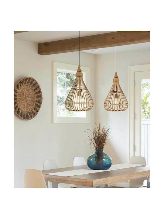 Eglo Amsfield Pendant Light Brown with Socket E27 35x110x110cm