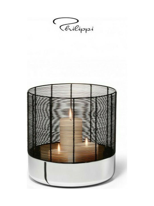 Philippi Luna Metallic Tabletop Lantern Black 25x25x26cm