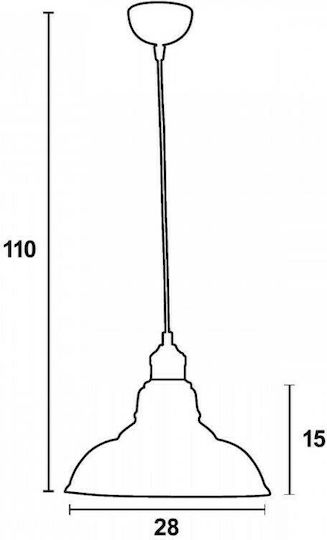 ArkoLight Hängelampe Honig Glocke mit Fassung E27 28x30cm.