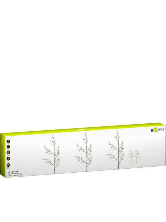 Beleuchtet Weihnachtsdekoration Baum Natürliches Erscheinungsbild 70cm Für den Außenbereich Batterie Weiß 3Stück